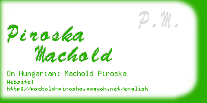 piroska machold business card